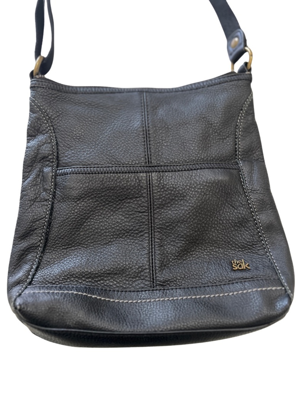 The Sak Black Pebbled Leather Crossbody Bag | Tassel Zip | Everyday Travel Purse - Picture 3 of 8